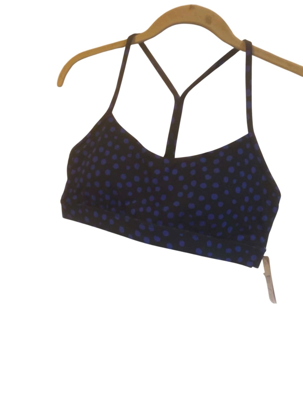 NWT Lululemon Flow Y Bra STAMP DOT BEACH BALL BLUE Size 10